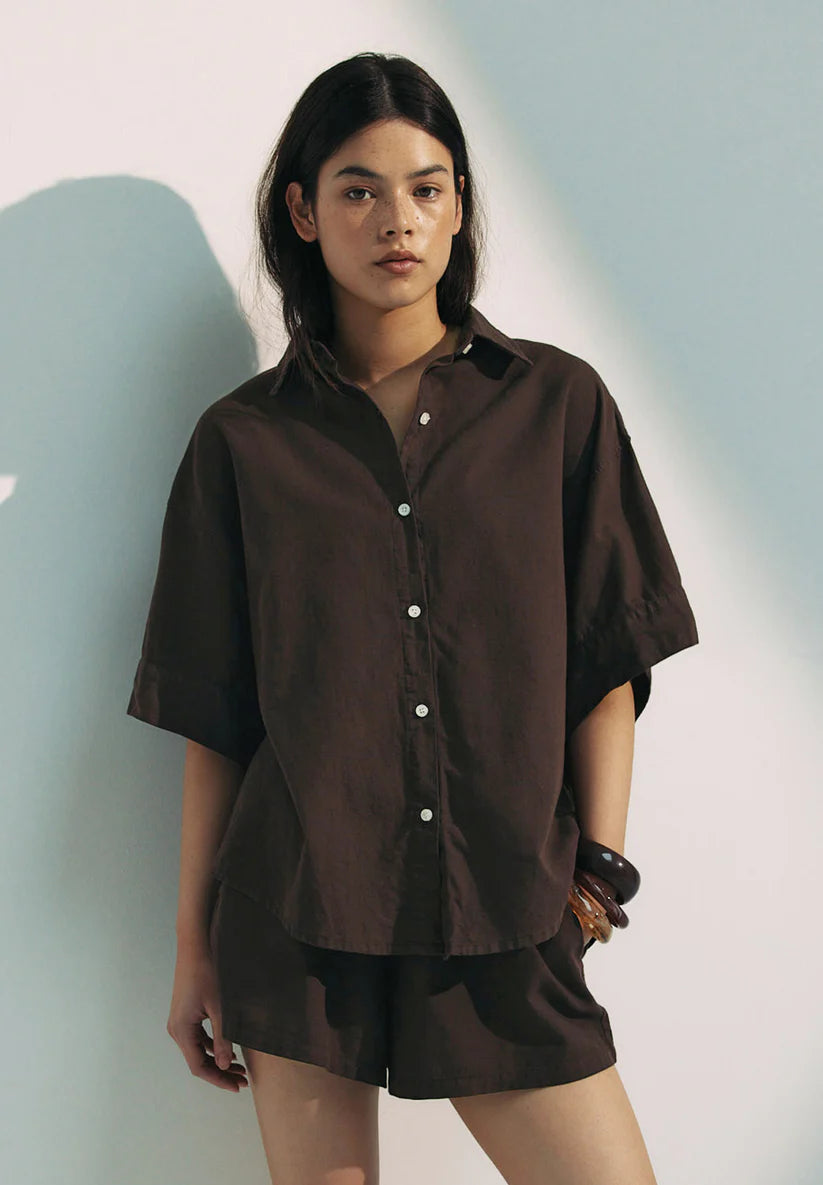 Women's Boyfriend Shirt - Cocoa