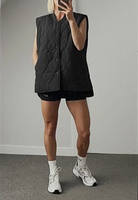 WOMENS QUILTED VEST - BLACK