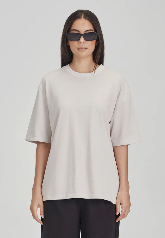 Womens Heavy Longline Tee - Pumice