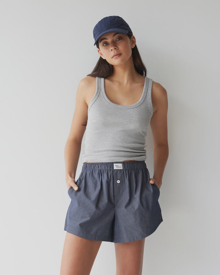 Club Navy Stripe Boxer Short