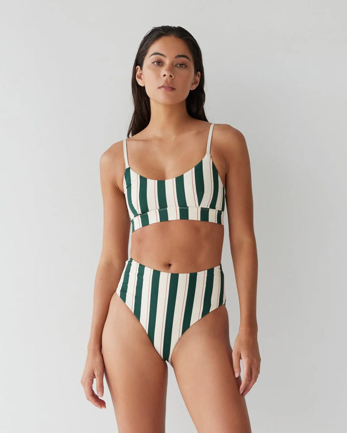 Swim Crop - Bistro Stripe