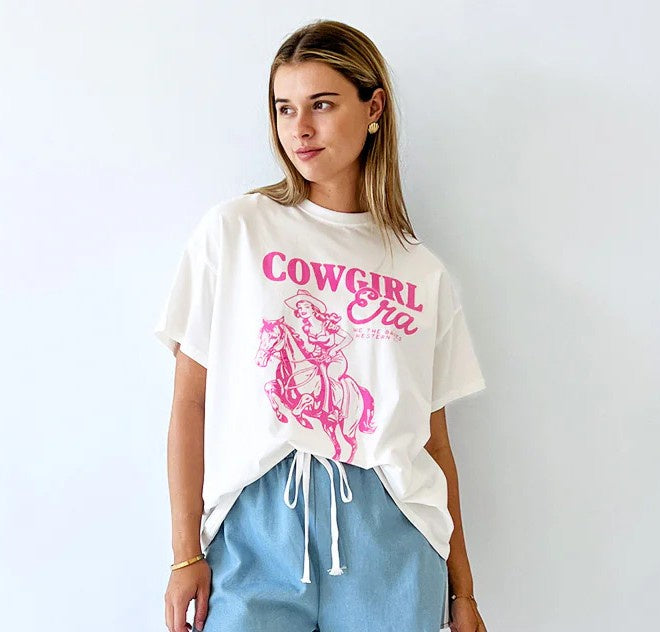 White Pink Cowgirl Era - T-shirt