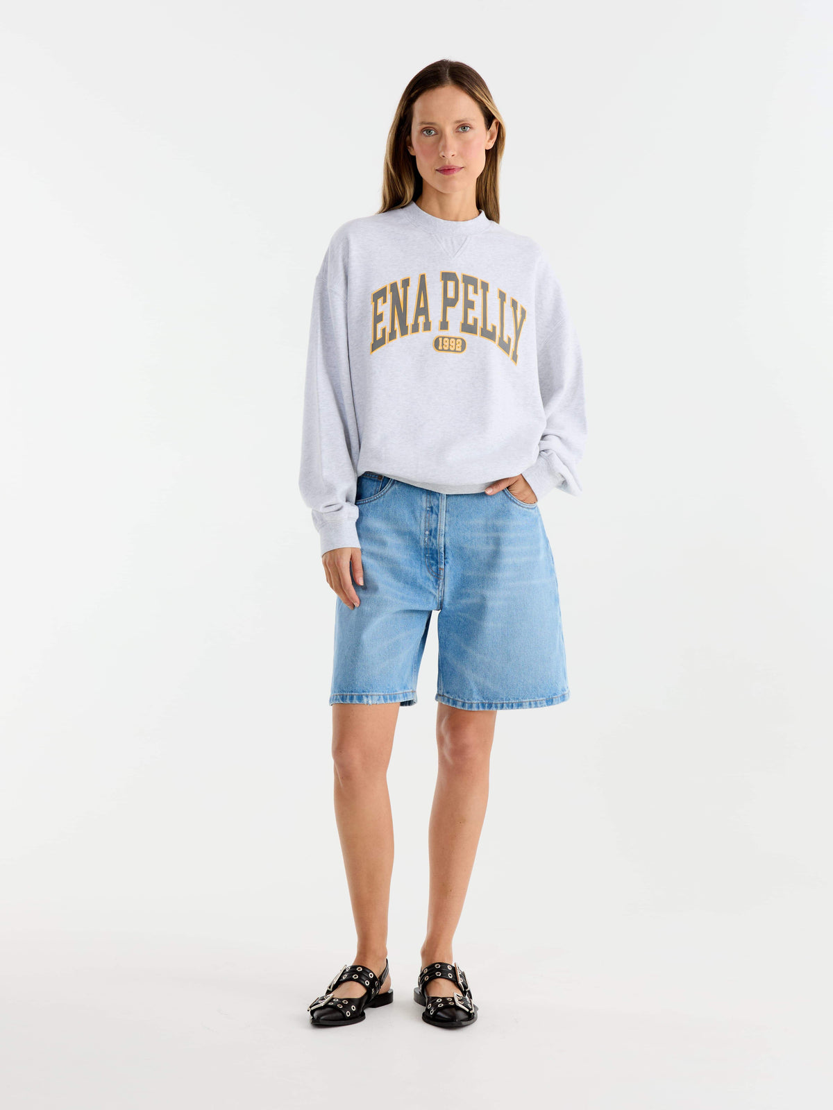 COLLEGIATE SWEATSHIRT - White Marle