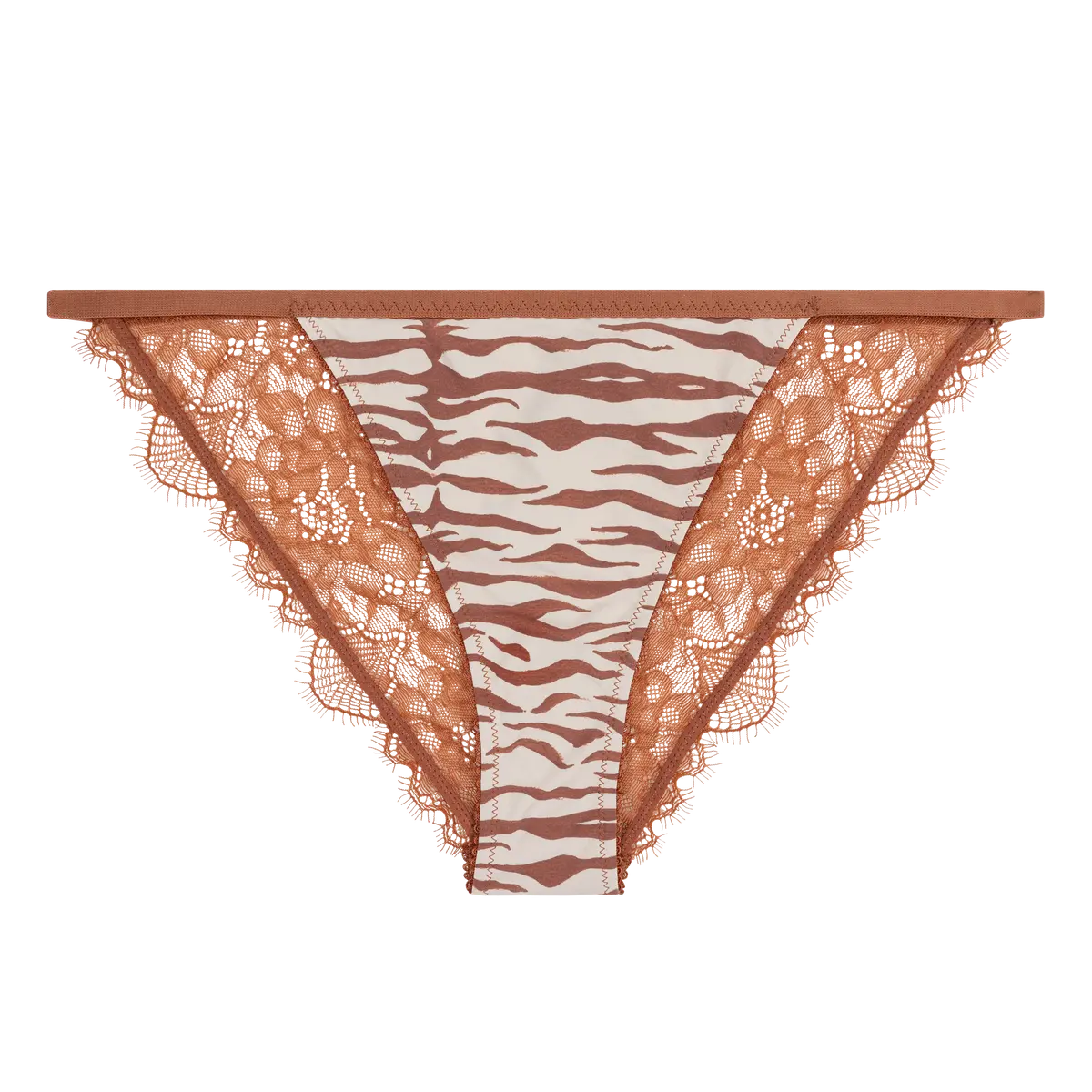 Wild Rose Comfortable Lace Briefs - Brown