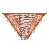 Wild Rose Comfortable Lace Briefs - Brown