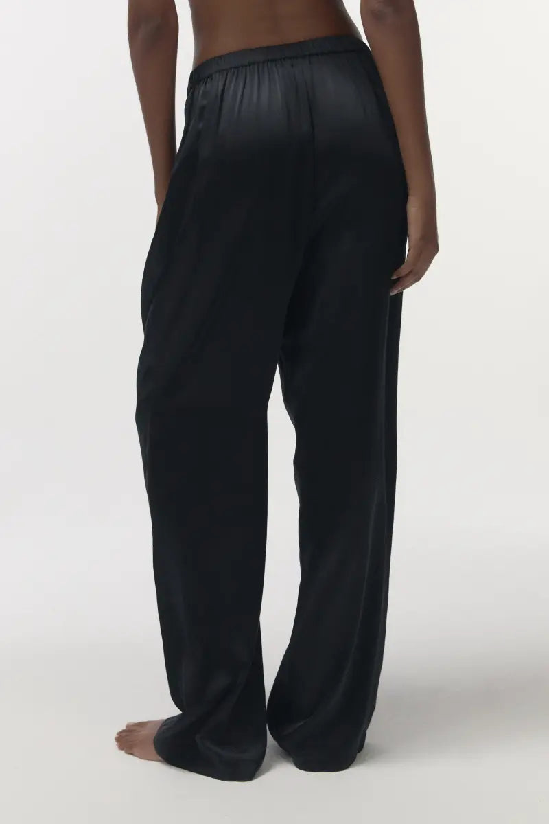 Theodore Silky Pyjama Pants - Black