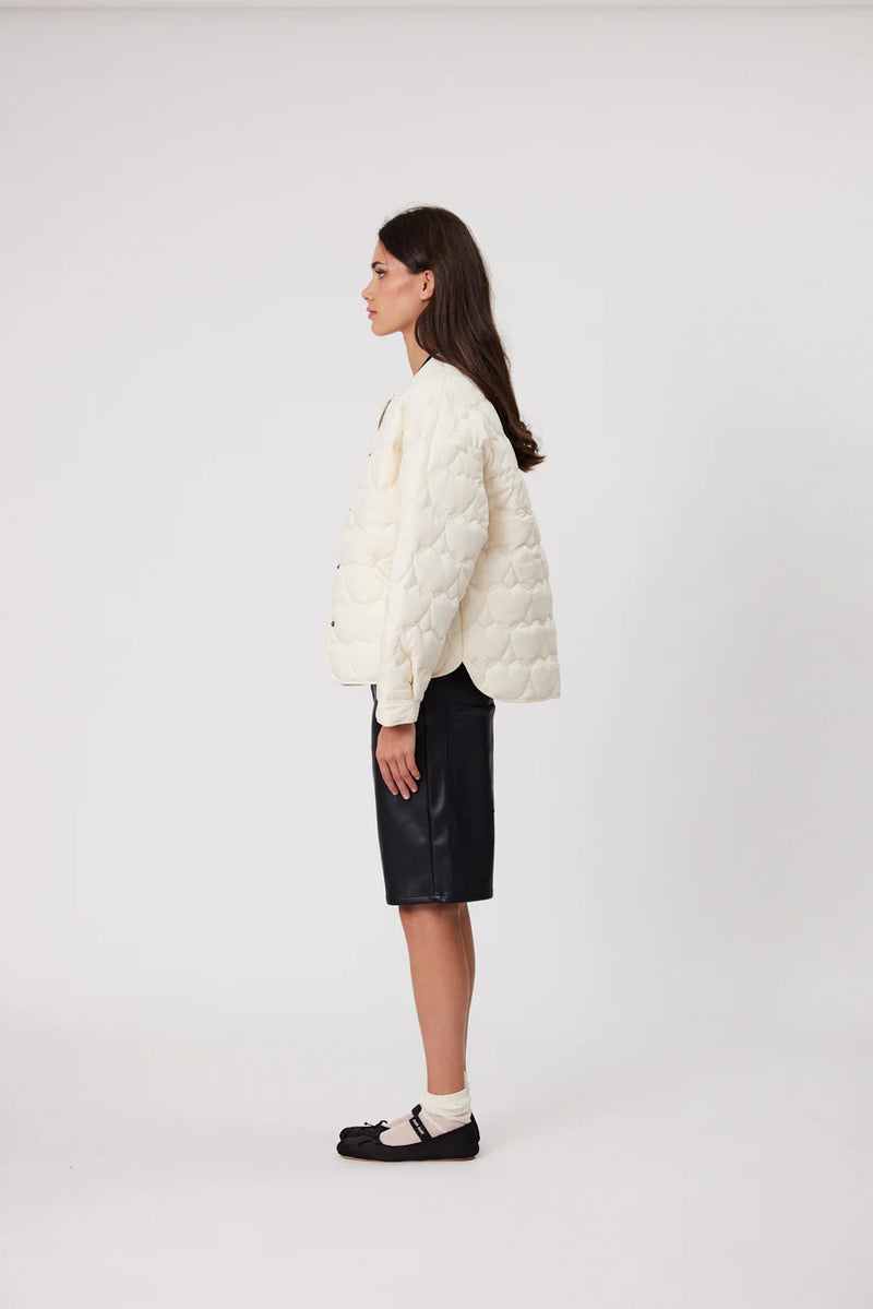 AVA QUILTED JACKET - IVORY