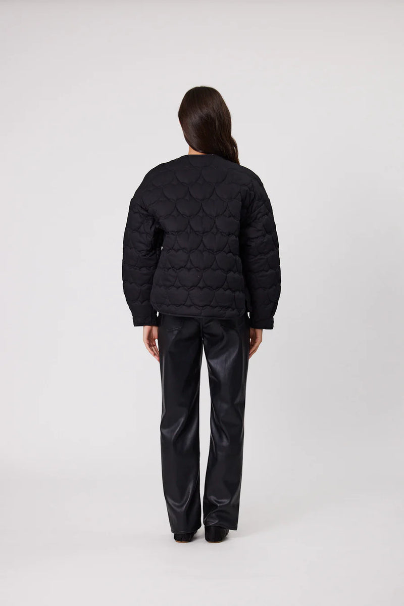 AVA QUILTED JACKET - BLACK