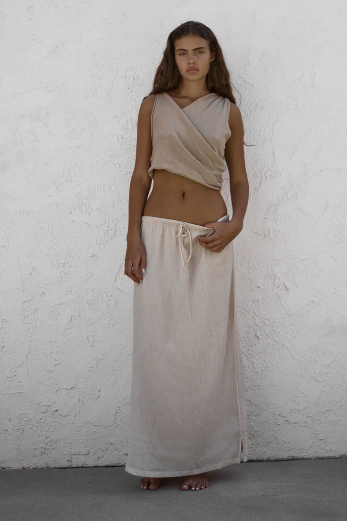 Textured Maxi Skirt - Stone