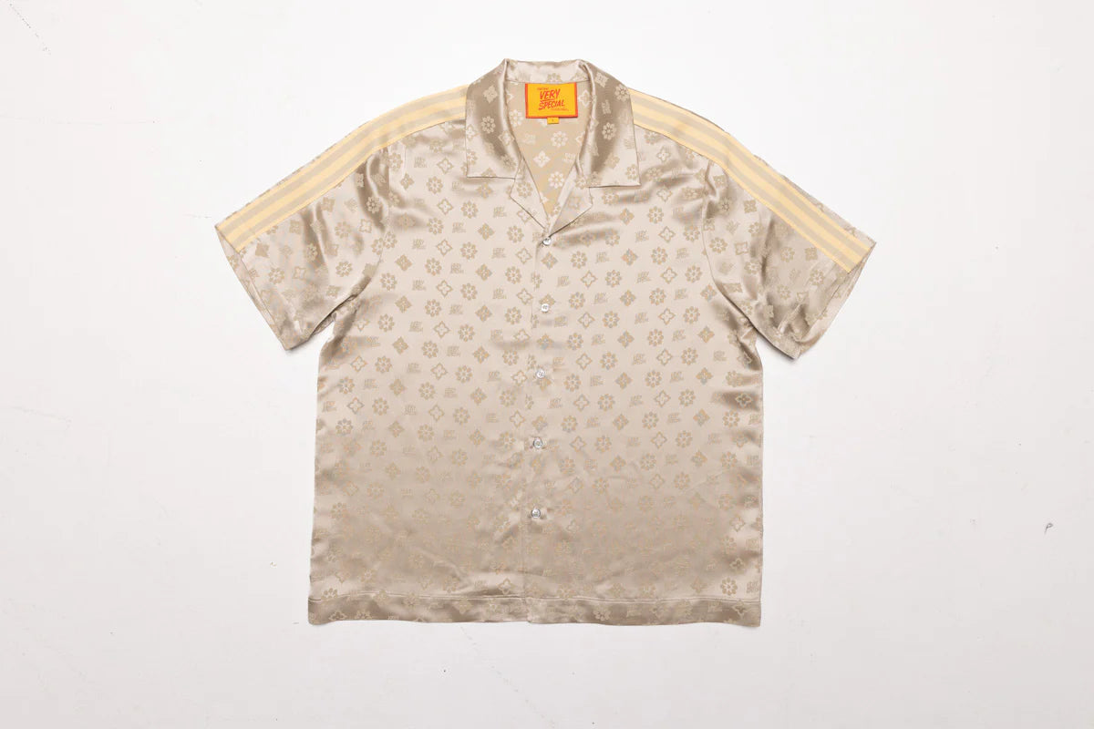 Jaquard Satin Resort Shirt - Sand