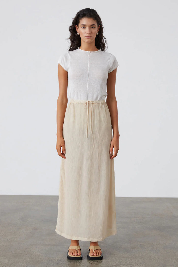 Textured Maxi Skirt - Stone