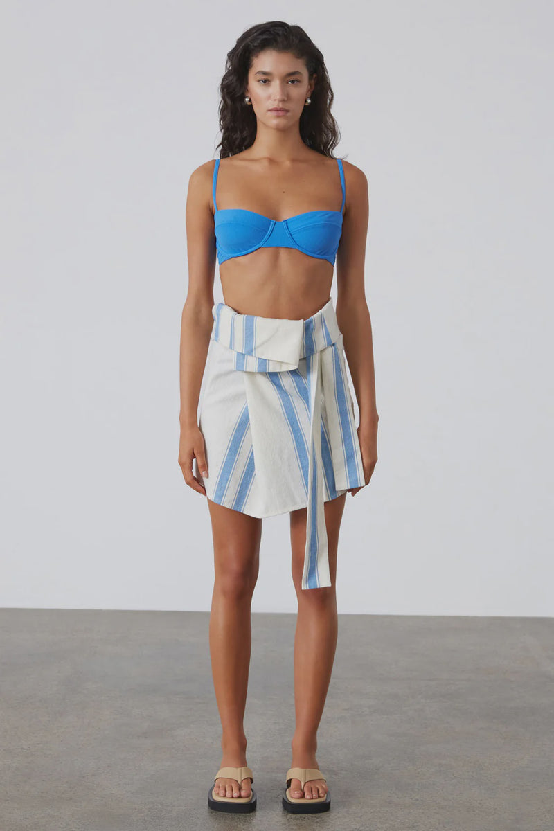 Organic Cotton Blend Mini Skirt - Marine Stripe