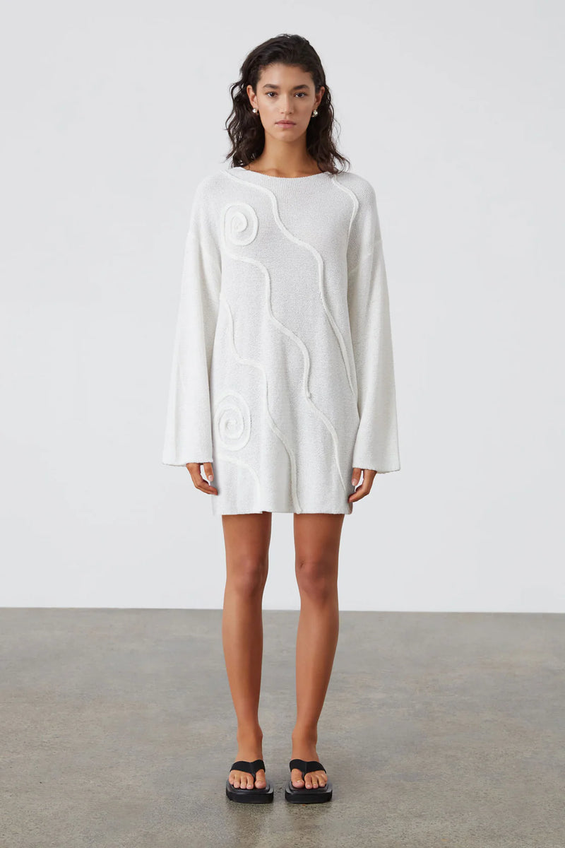 Organic Cotton Swirl Knit Tunic Dress - Shea