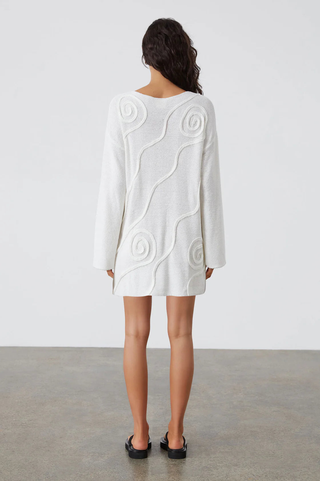 Organic Cotton Swirl Knit Tunic Dress - Shea